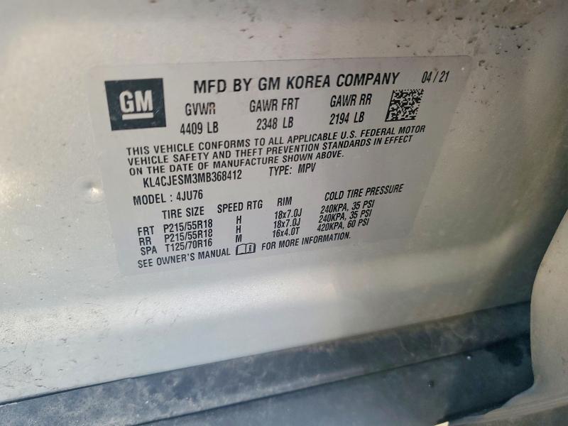 Aukcja sprzedaży 2021 Buick Encore, vin: KL4CJESM3MB368412, numer aukcji: 50329626
