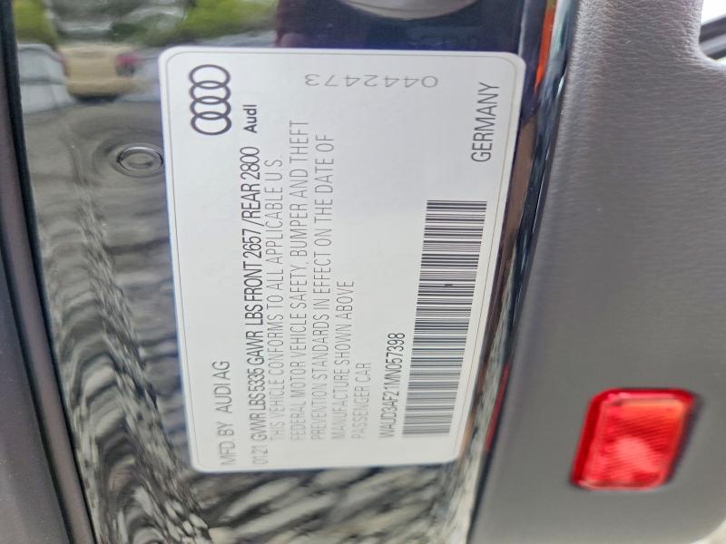 Aukcja sprzedaży 2021 Audi A6, vin: WAUD3AF21MN057398, numer aukcji: 51493796