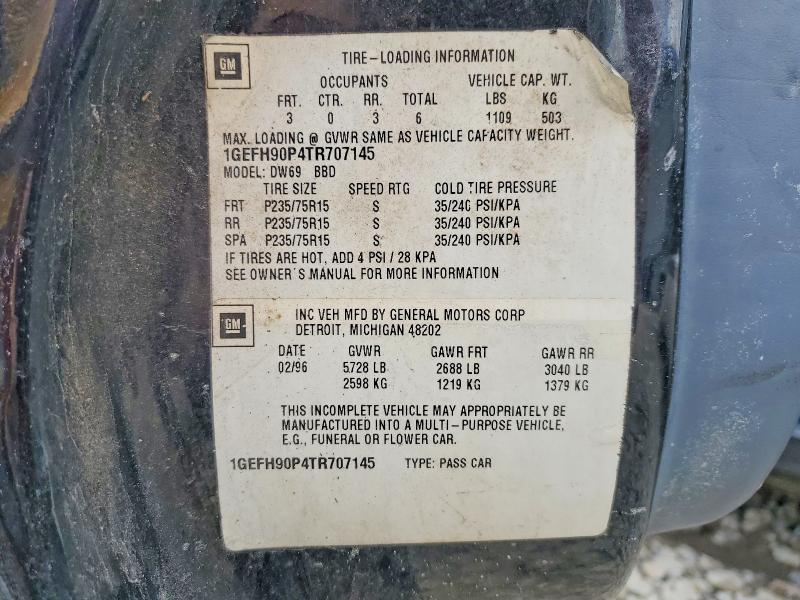 Aukcja sprzedaży 1996 Cadillac Commercial Chassis, vin: 1GEFH90P4TR707145, numer aukcji: 50628416