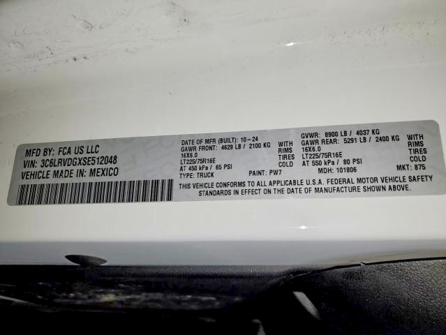Продажа на аукционе авто 2025 Ram Promaster 2500, vin: 3C6LRVDGXSE512048, номер лота: 49158576