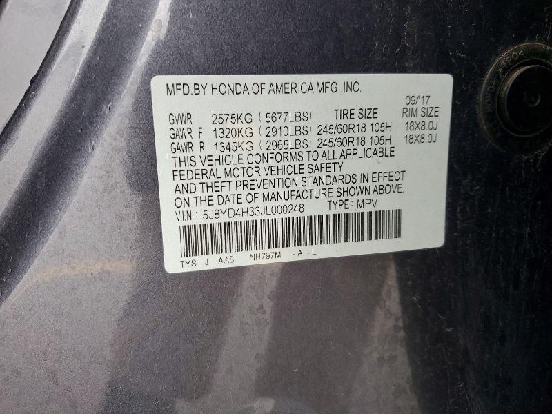 Aukcja sprzedaży 2018 Acura Mdx, vin: 5J8YD4H33JL000248, numer aukcji: 50151226