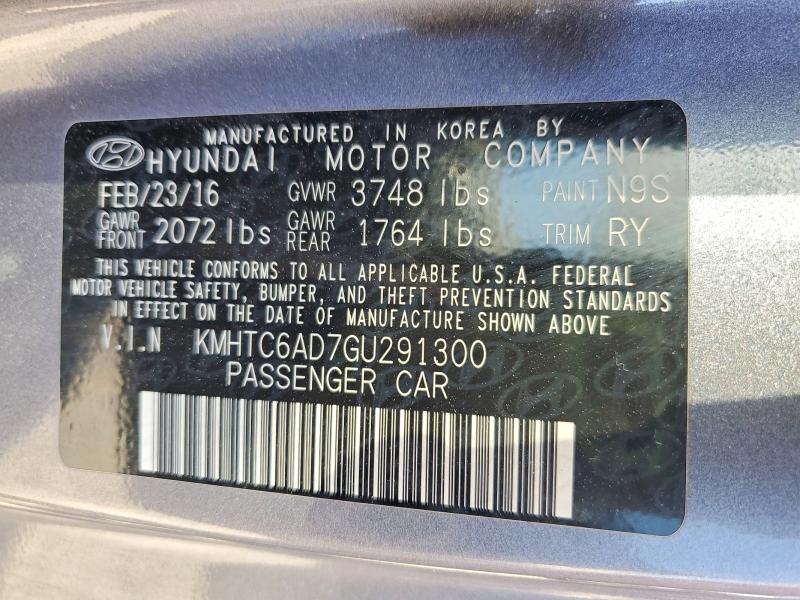 2016 Hyundai Veloster მანქანა იყიდება აუქციონზე, vin: KMHTC6AD7GU291300, აუქციონის ნომერი: 48792566