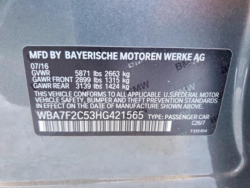 Aukcja sprzedaży 2017 Bmw 750, vin: WBA7F2C53HG421565, numer aukcji: 49944976