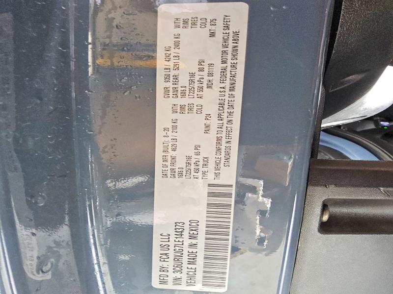 Продаж на аукціоні авто 2020 Ram Promaster 3500, vin: 3C6URVJG7LE144373, номер лоту: 50575086
