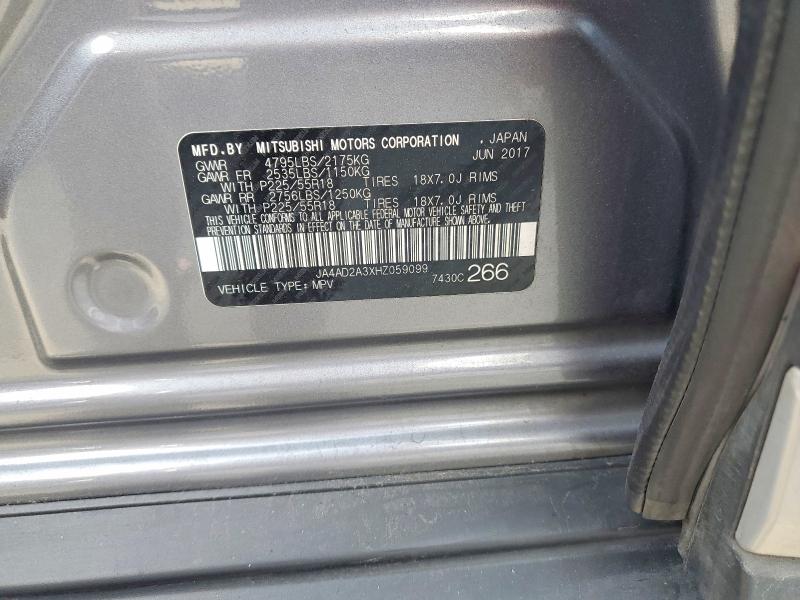 Продаж на аукціоні авто 2017 Mitsubishi Outlander, vin: JA4AD2A3XHZ059099, номер лоту: 50146406