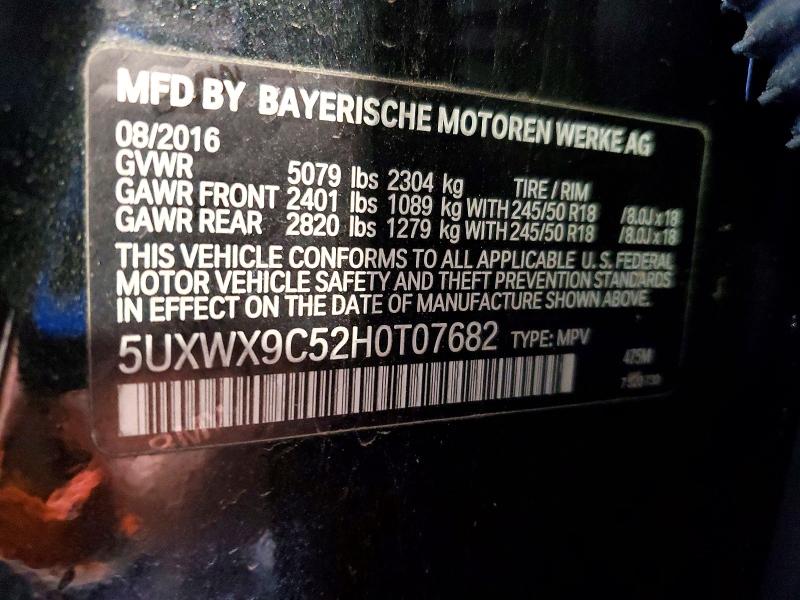 50182816 :رقم المزاد ، 5UXWX9C52H0T07682 vin ، 2017 Bmw X3 مزاد بيع