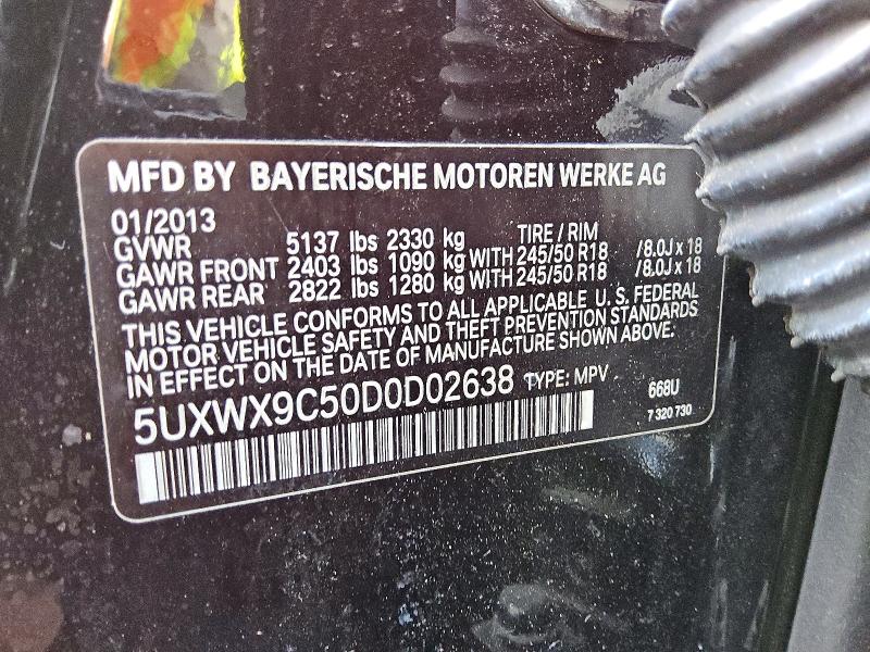 49424976 :رقم المزاد ، 5UXWX9C50D0D02638 vin ، 2013 Bmw X3 مزاد بيع