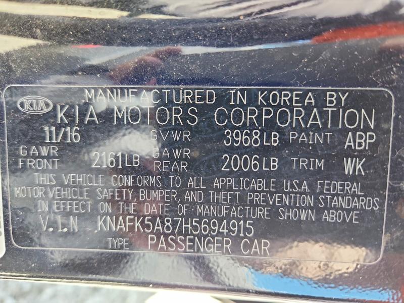 Aukcja sprzedaży 2017 Kia Forte, vin: KNAFK5A87H5694915, numer aukcji: 50806906