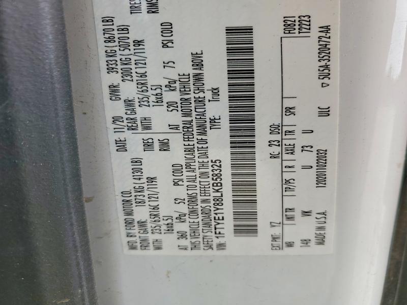 Продаж на аукціоні авто 2020 Ford Transit, vin: 1FTYE1Y88LKB58325, номер лоту: 51977486