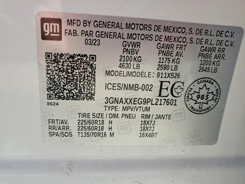 79225985 :رقم المزاد ، 3GNAXXEG9PL217601 vin ، 2023 Chevrolet Equinox مزاد بيع