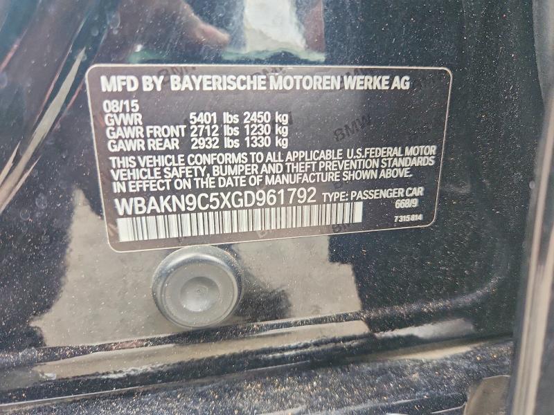 Продаж на аукціоні авто 2016 Bmw 550, vin: WBAKN9C5XGD961792, номер лоту: 48212966