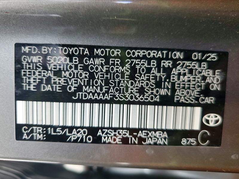 Aukcja sprzedaży 2025 Toyota Crown, vin: JTDAAAAF3S3036504, numer aukcji: 51442116