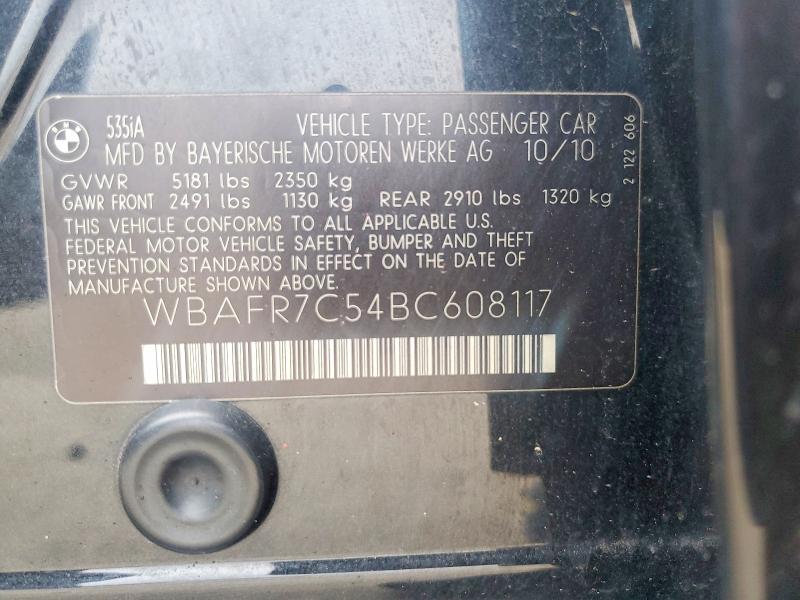 Aukcja sprzedaży 2011 Bmw 535, vin: WBAFR7C54BC608117, numer aukcji: 52015486