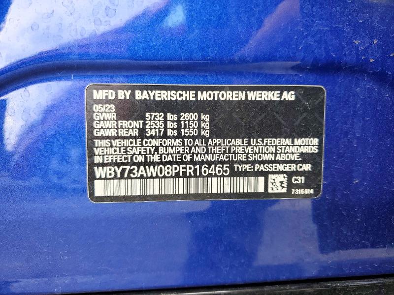 Aukcja sprzedaży 2023 Bmw I4, vin: WBY73AW08PFR16465, numer aukcji: 50519096