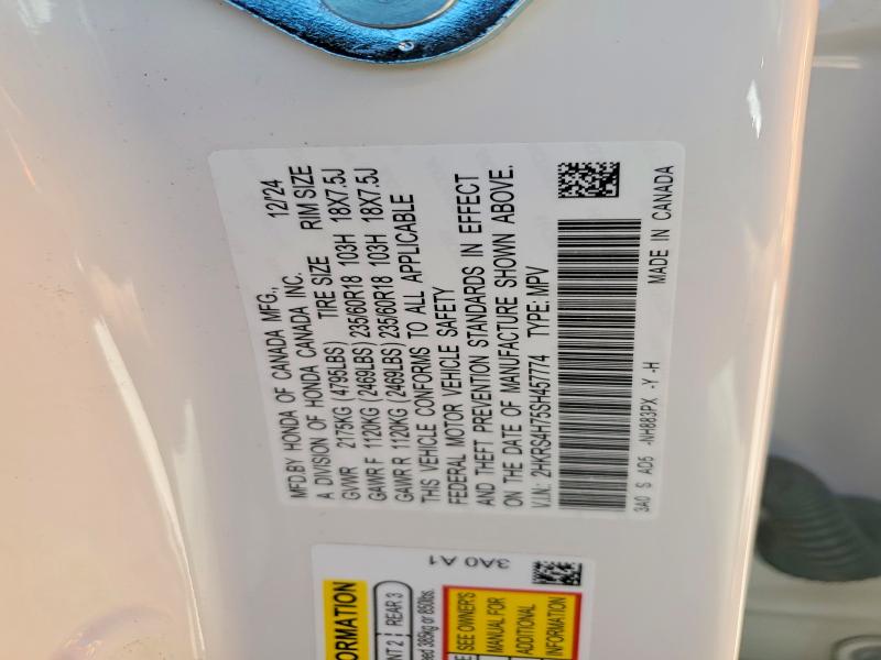51195266 :رقم المزاد ، 2HKRS4H75SH457774 vin ، 2025 Honda Cr-v مزاد بيع