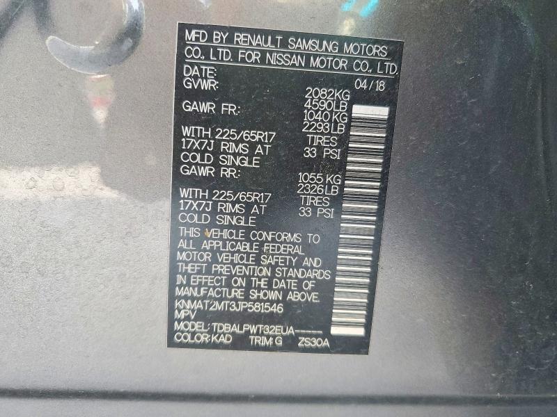 Aukcja sprzedaży 2018 Nissan Rogue, vin: KNMAT2MT3JP581546, numer aukcji: 48829266