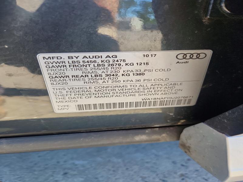 Продажа на аукционе авто 2018 Audi Q5, vin: WA1BNAFY0J2076671, номер лота: 48336216
