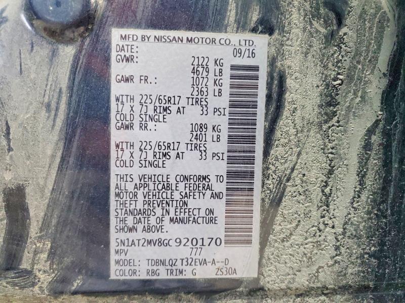 Продажа на аукционе авто 2016 Nissan Rogue, vin: 5N1AT2MV8GC920170, номер лота: 49186906