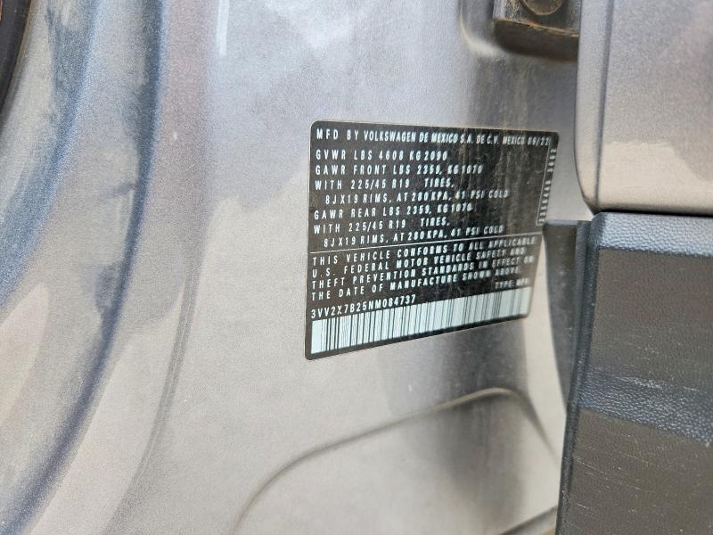 Продаж на аукціоні авто 2022 Volkswagen Taos, vin: 3VV2X7B25NM084737, номер лоту: 49795636
