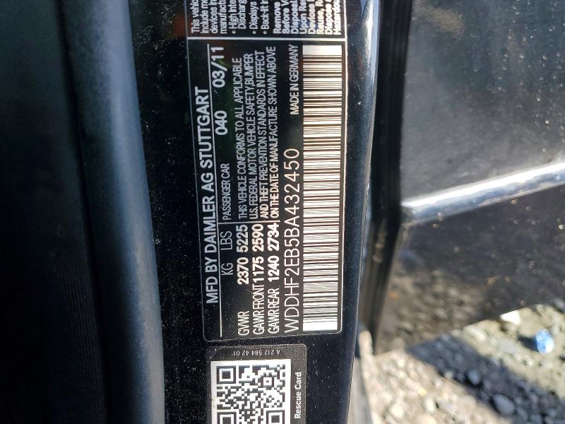 Aukcja sprzedaży 2011 Mercedes-benz E-class, vin: WDDHF2EB5BA432450, numer aukcji: 51044536
