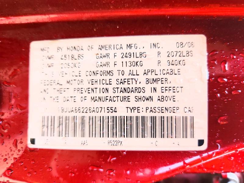 2006 Acura 3.2tl მანქანა იყიდება აუქციონზე, vin: 19UUA66226A071554, აუქციონის ნომერი: 48844066