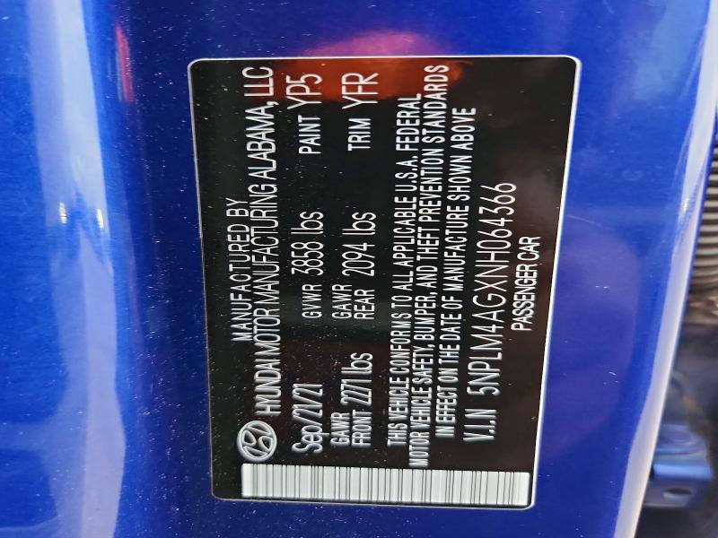 Продажа на аукционе авто 2022 Hyundai Elantra, vin: 5NPLM4AGXNH064366, номер лота: 50916266