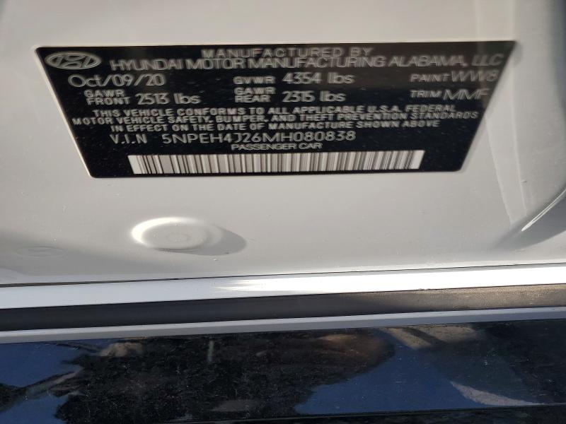 48832126 :رقم المزاد ، 5NPEH4J26MH080838 vin ، 2021 Hyundai Sonata مزاد بيع