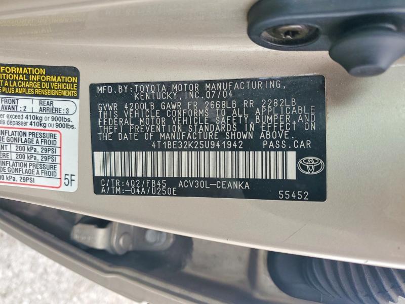 Aukcja sprzedaży 2005 Toyota Camry, vin: 4T1BE32K25U941942, numer aukcji: 50244906