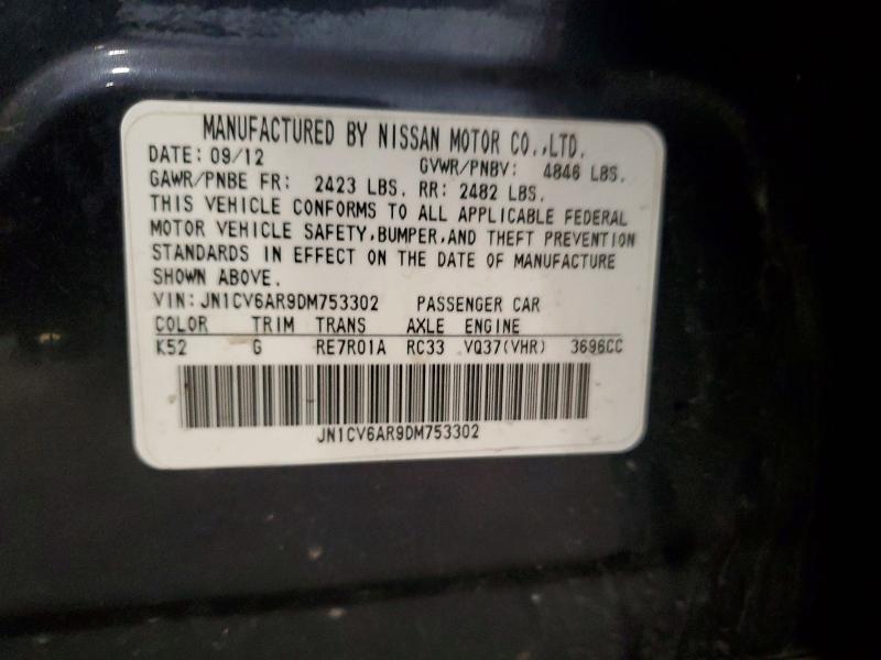 Aukcja sprzedaży 2013 Infiniti G37 Sedan, vin: JN1CV6AR9DM753302, numer aukcji: 49867316