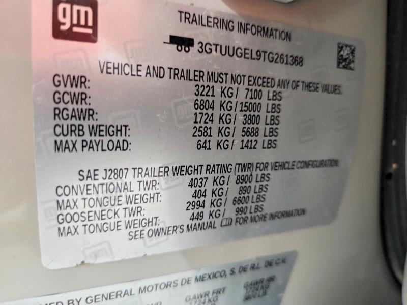 Aukcja sprzedaży 2026 Gmc Sierra, vin: 3GTUUGEL9TG261368, numer aukcji: 51097496