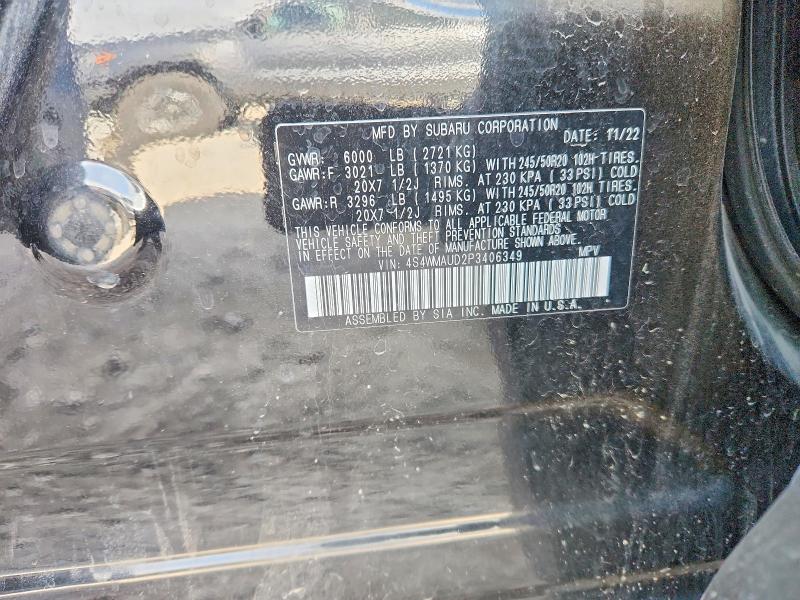 2023 Subaru Ascent მანქანა იყიდება აუქციონზე, vin: 4S4WMAUD2P3406349, აუქციონის ნომერი: 50653866