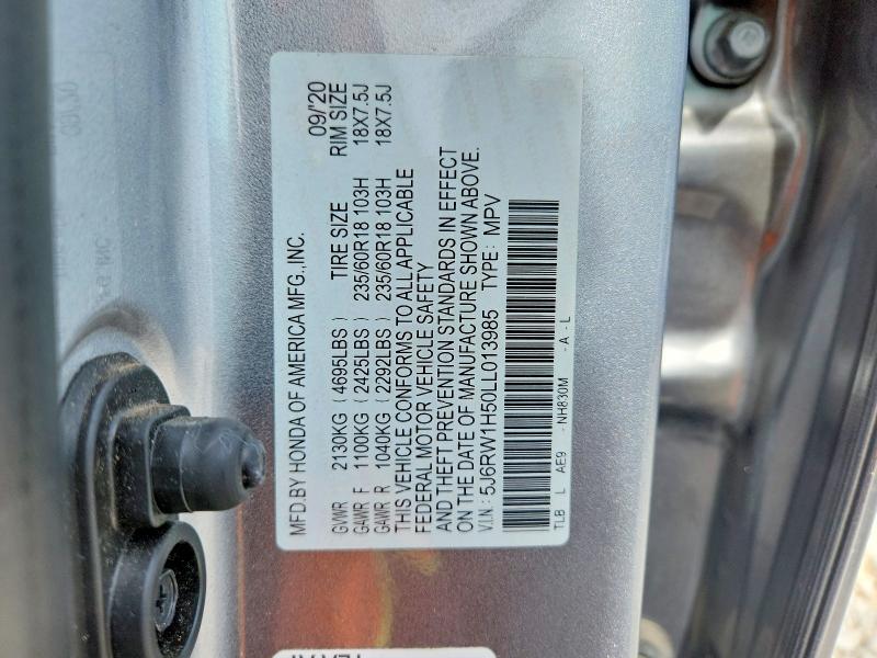 Продажа на аукционе авто 2020 Honda Cr-v, vin: 5J6RW1H50LL013985, номер лота: 50410666