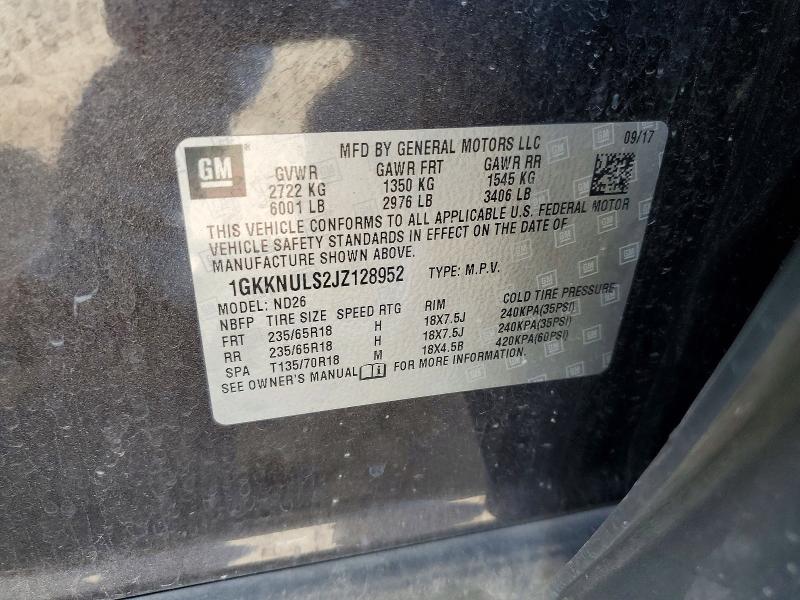 Продаж на аукціоні авто 2018 Gmc Acadia, vin: 1GKKNULS2JZ128952, номер лоту: 49721316