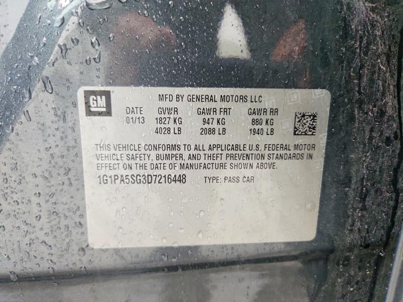 Продажа на аукционе авто 2013 Chevrolet Cruze, vin: 1G1PA5SG3D7216448, номер лота: 51511406