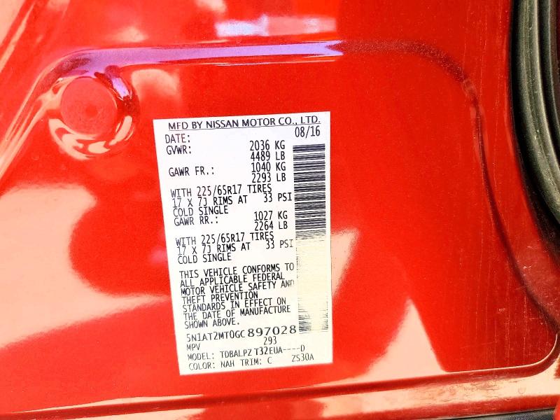 2016 Nissan Rogue მანქანა იყიდება აუქციონზე, vin: 5N1AT2MT0GC897028, აუქციონის ნომერი: 48680576