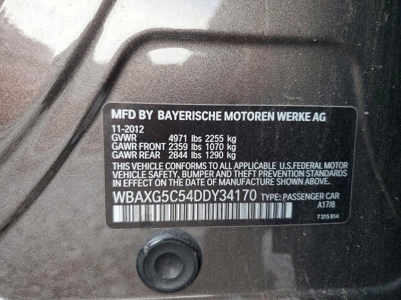 Продажа на аукционе авто 2013 Bmw 528, vin: WBAXG5C54DDY34170, номер лота: 49095936