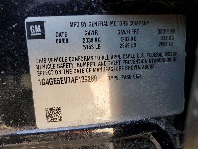 2010 Buick Lacrosse მანქანა იყიდება აუქციონზე, vin: 1G4GE5EV7AF139280, აუქციონის ნომერი: 50619476