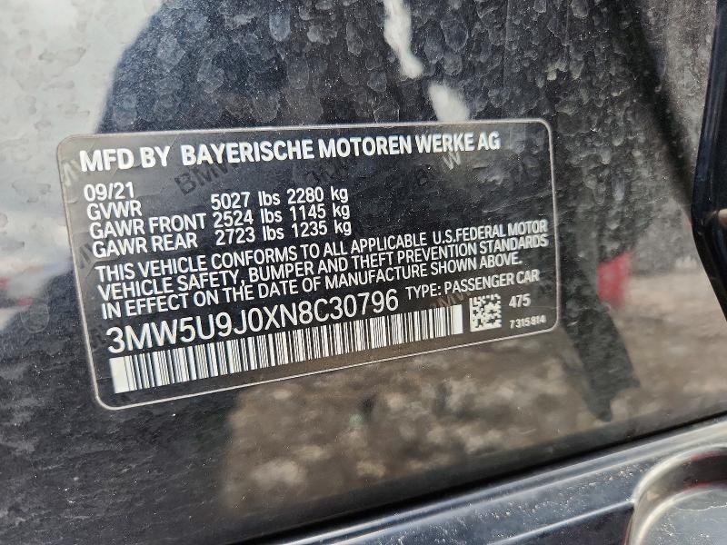 Продаж на аукціоні авто 2022 Bmw M340xi, vin: 3MW5U9J0XN8C30796, номер лоту: 50023686