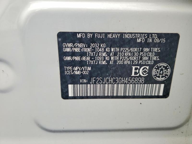 2016 Subaru Forester მანქანა იყიდება აუქციონზე, vin: JF2SJCHC3GH456898, აუქციონის ნომერი: 47869226