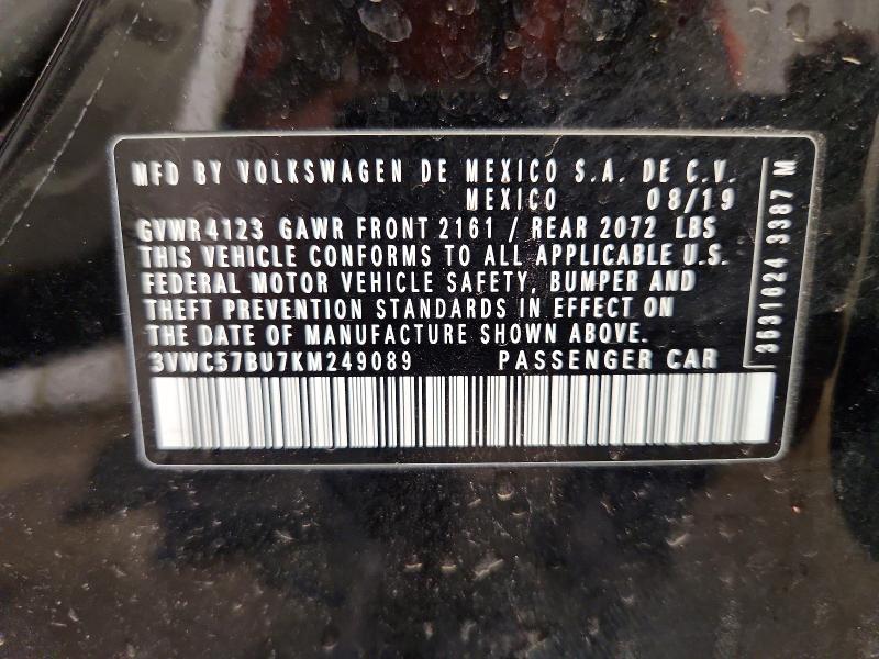 Aukcja sprzedaży 2019 Volkswagen Jetta, vin: 3VWC57BU7KM249089, numer aukcji: 50282516