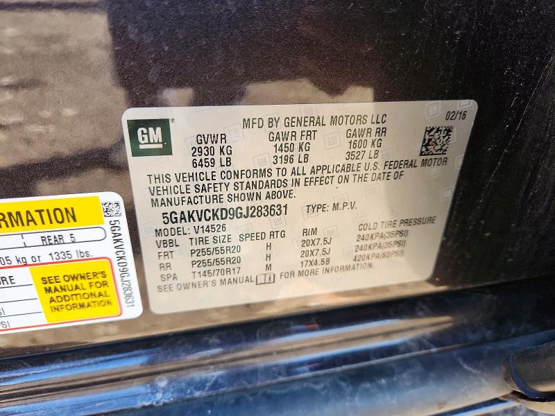 Продажа на аукционе авто 2016 Buick Enclave, vin: 5GAKVCKD9GJ283631, номер лота: 48419536