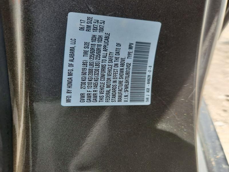 Продаж на аукціоні авто 2018 Honda Odyssey, vin: 5FNRL6H78JB012452, номер лоту: 50355386