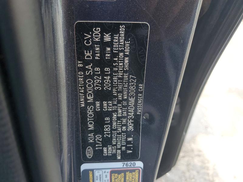 Продажа на аукционе авто 2021 Kia Forte, vin: 3KPF34AD4ME308327, номер лота: 49408576