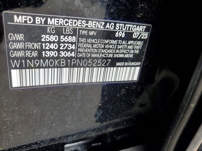Aukcja sprzedaży 2023 Mercedes-benz Eqb, vin: W1N9M0KB1PN052527, numer aukcji: 48121486