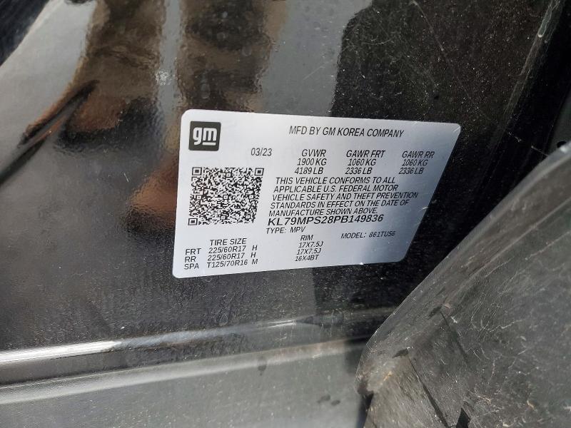 2023 Chevrolet Trailblazer მანქანა იყიდება აუქციონზე, vin: KL79MPS28PB149836, აუქციონის ნომერი: 50167966