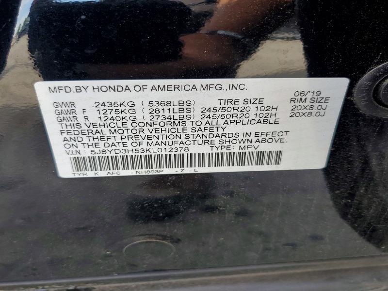 Продажа на аукционе авто 2019 Acura Mdx, vin: 5J8YD3H53KL012378, номер лота: 51280886