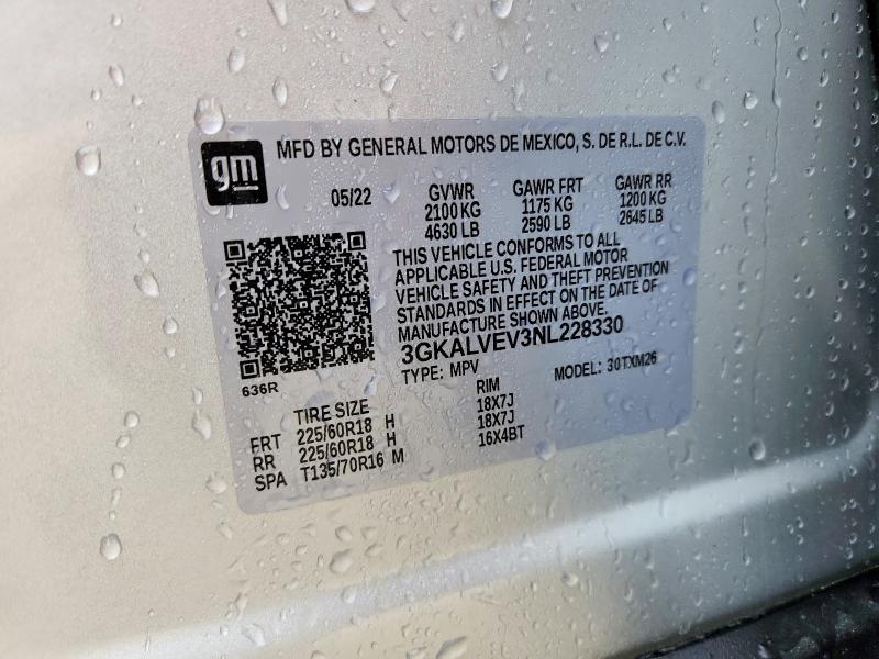 2022 Gmc Terrain მანქანა იყიდება აუქციონზე, vin: 3GKALVEV3NL228330, აუქციონის ნომერი: 48349716