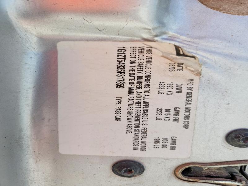 48862766 :رقم المزاد ، 1G1ZT54835F317859 vin ، 2005 Chevrolet Malibu مزاد بيع