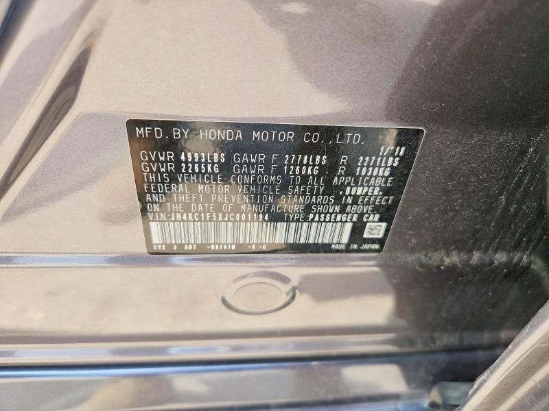 Aukcja sprzedaży 2018 Acura Rlx, vin: JH4KC1F5XJC001194, numer aukcji: 50827436