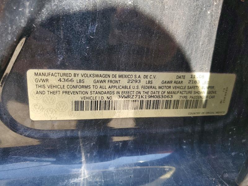 Продажа на аукционе авто 2009 Volkswagen Jetta, vin: 3VWRZ71K19M083063, номер лота: 49627386
